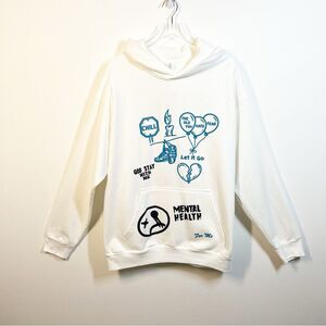 New Mental Health Mens Womens Size XL My Outside Is Different Hoodie White